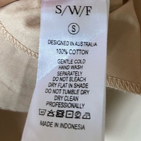 NWT S/W/F Mini Tan Dress One Shoulder Size S - Picture 9 of 10